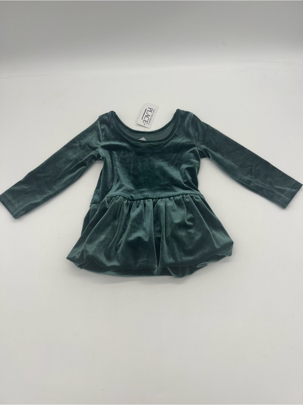 The Childrens Place Baby Girl Teal Green Satin Dress 9-12 Months